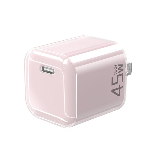 45W GaN USB-C Fast Charger – Crystal Transparent Jelly PD 3.1 Charger for iPhone 17 16 15 Pro Max 14 13, Samsung Galaxy S25 S24 S23 Ultra Z Fold Flip, MacBook Air, iPad Pro, Foldable US Plug