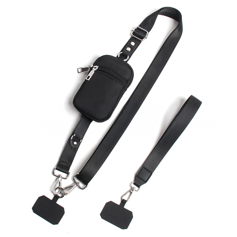 Clip and Go Strap for Phone with Wallet Crossbody, Adjustable Phone Lanyard with Detachable Wallet