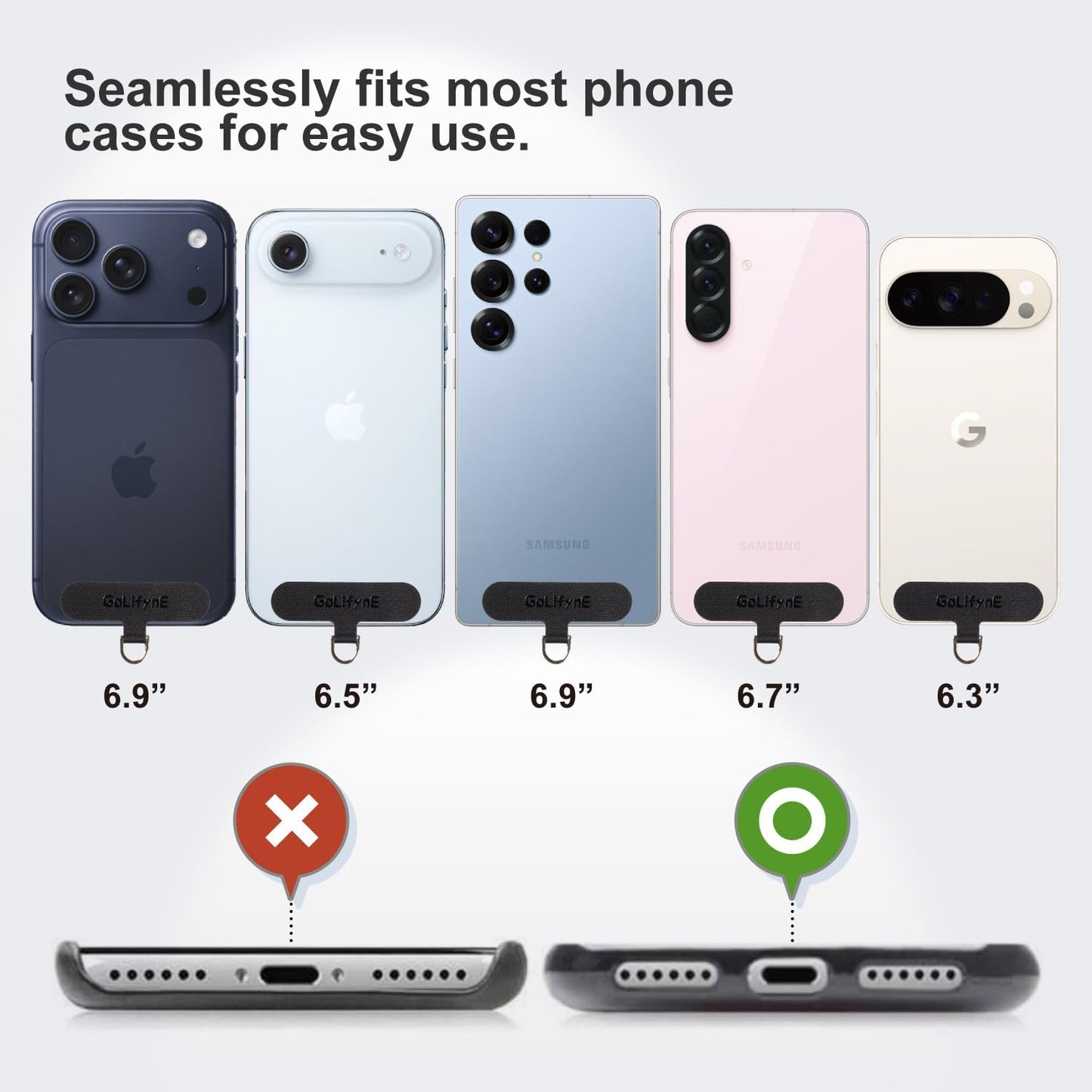 Universal Phone Lanyard, Anti-Theft Crossbody Strap for iPhone 17 Pro Max and Most Smartphones, 8mm thick rope mobile phone lanyard stainless steel gasket and back climbing rope lanyard