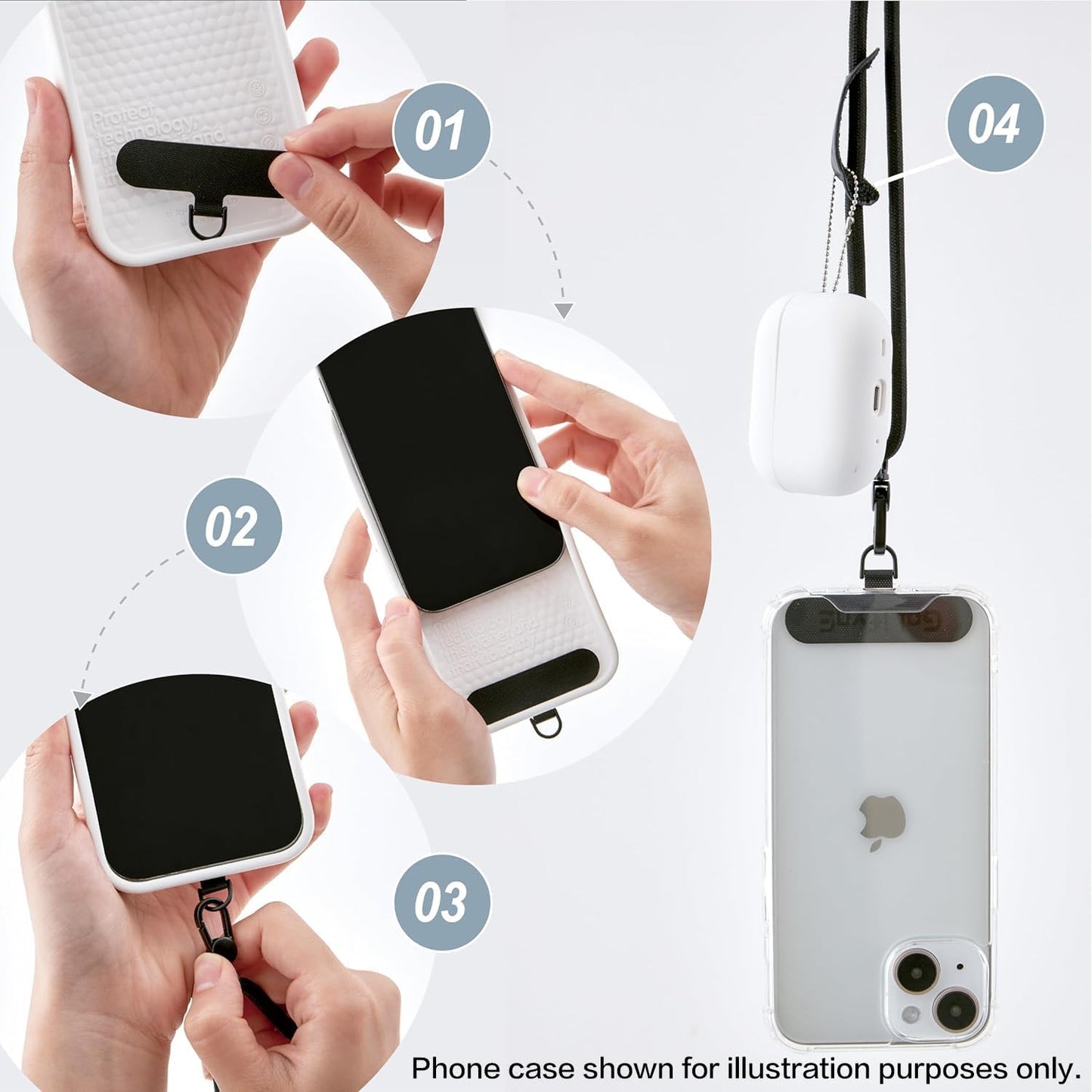 Universal Phone Lanyard, Anti-Theft Crossbody Strap for iPhone 17 Pro Max and Most Smartphones, 8mm thick rope mobile phone lanyard stainless steel gasket and back climbing rope lanyard