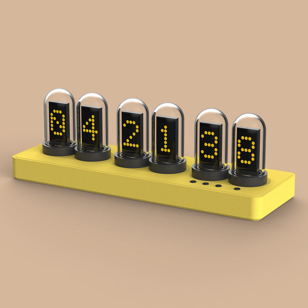 Nixie Tube Clock Kit with IPS Color Screen – Retro Glow Tube Digital Desk Clock, WiFi Auto Sync, Web/App-Free Control, Custom Dials, 6 Alarms, 12 Photo Slideshow, RGB Ambient Backlight