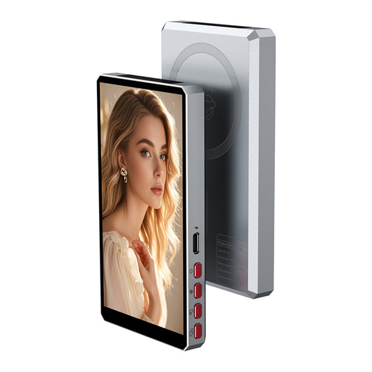 4.5" Magnetic Selfie Monitor for iPhone & Android – Wireless Rear Camera Vlog Screen, Bluetooth 5.4 10m Range, Built-in Speaker for TikTok YouTube Live Streaming, 1500mAh Long Battery Life, 4K/1080p HD Teleprompter Display