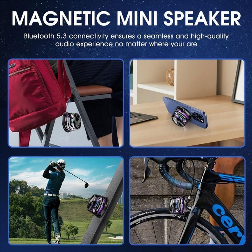Magnetic Bluetooth Speaker,Multifunctional Portable G200 Speaker with Multi RGB Color Light Show-3D Surround Sound Effect,Phone Stand for iPhone, Android, TWS Pairing