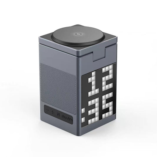 15W 6-in-1 Magnetic Wireless Charging Station – LED Pixel Alarm Clock, Bluetooth Speaker, Fast Charger for iPhone 17/16/15/14 Pro Max, AirPods Pro, Apple Watch Ultra/9/8