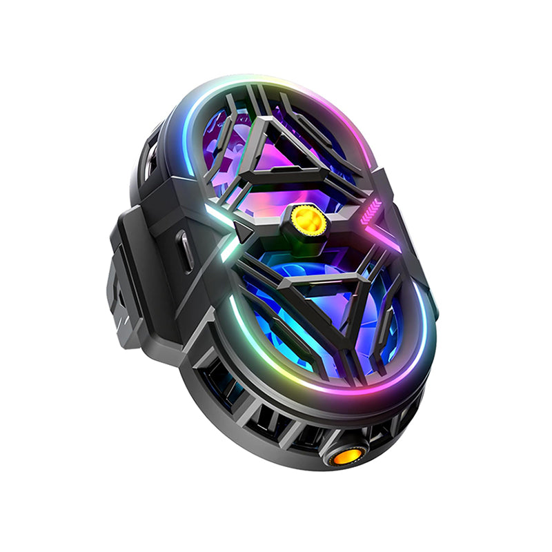 Phone Cooler with RGB light & LED Temperature Display – Dual-core Cooling Fan for Gaming & Live Streaming, Fits 2.5-3.5" Smartphones iPhone 17/16/15 Pro Max series, Samsung