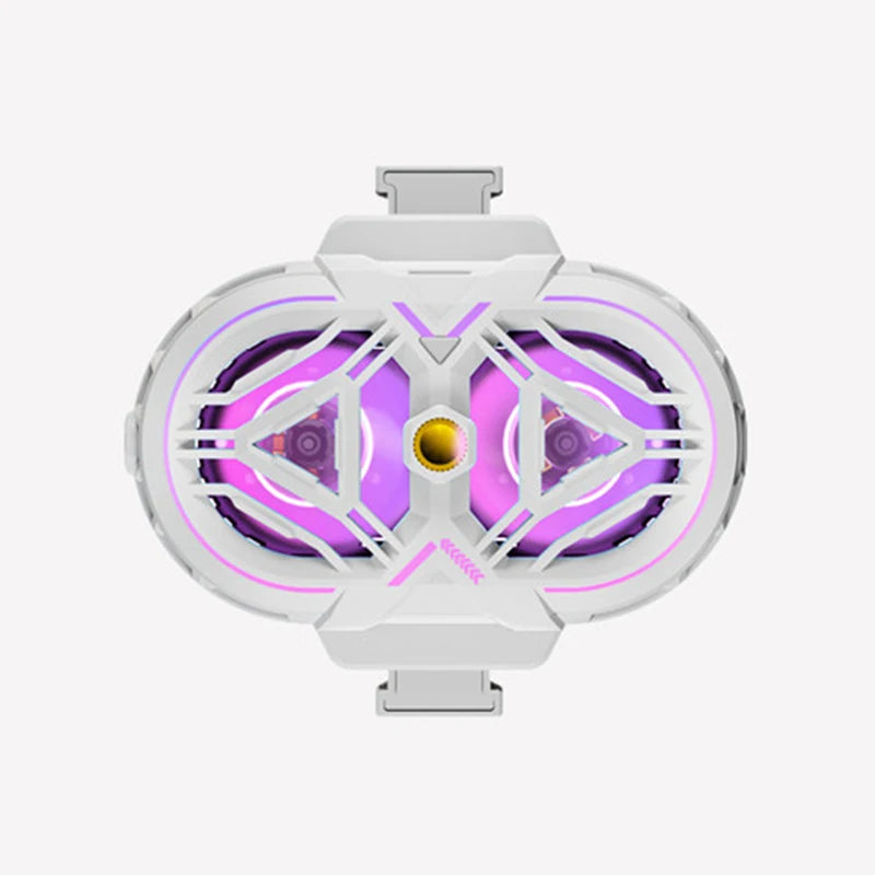 Phone Cooler with RGB light & LED Temperature Display – Dual-core Cooling Fan for Gaming & Live Streaming, Fits 2.5-3.5" Smartphones iPhone 17/16/15 Pro Max series, Samsung