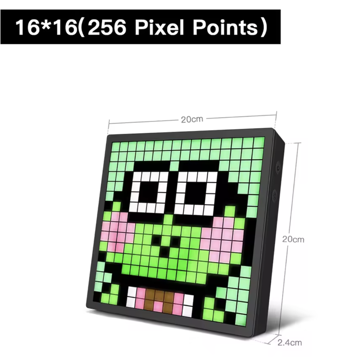 16*16 Pixels - LED Matrix Pixel Art Display – Bluetooth App Control RGB DIY Graffiti Frame, Animated Gaming Room Decor, Custom Photos & Cool Animations, Smart Digital Pixel Clock