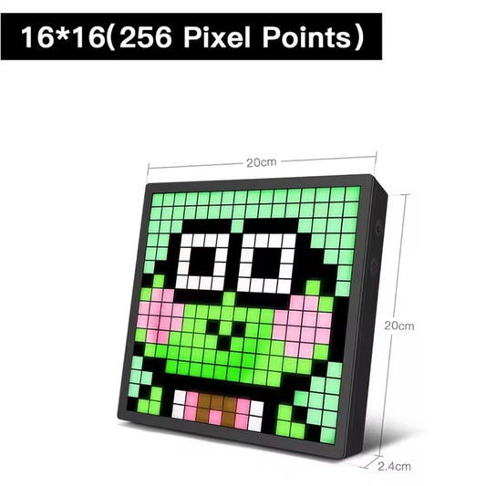 16*16 Pixels - LED Matrix Pixel Art Display – Bluetooth App Control RGB DIY Graffiti Frame, Animated Gaming Room Decor, Custom Photos & Cool Animations, Smart Digital Pixel Clock