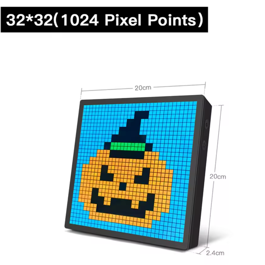 32*32 Pixels - LED Matrix Pixel Art Display – Bluetooth App Control RGB DIY Graffiti Frame, Animated Gaming Room Decor, Custom Photos & Cool Animations, Smart Digital Pixel Clock