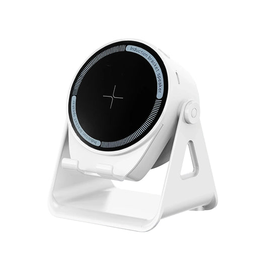 3 in 1 Wireless Induction Speaker, Multifunctional Bluetooth Phone Holder with RGB Ambient Light & 360° Rotation, 1200mAh Battery, HD Surround Sound, Compatible with iPhone/iPad/Android/Samsung