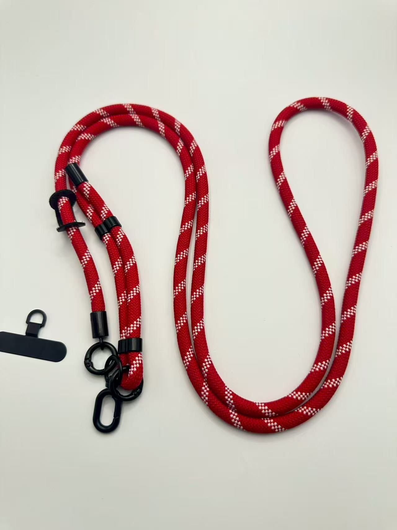 Universal Phone Lanyard, Anti-Theft Crossbody Strap for iPhone 17 Pro Max and Most Smartphones, 8mm thick rope mobile phone lanyard stainless steel gasket and back climbing rope lanyard