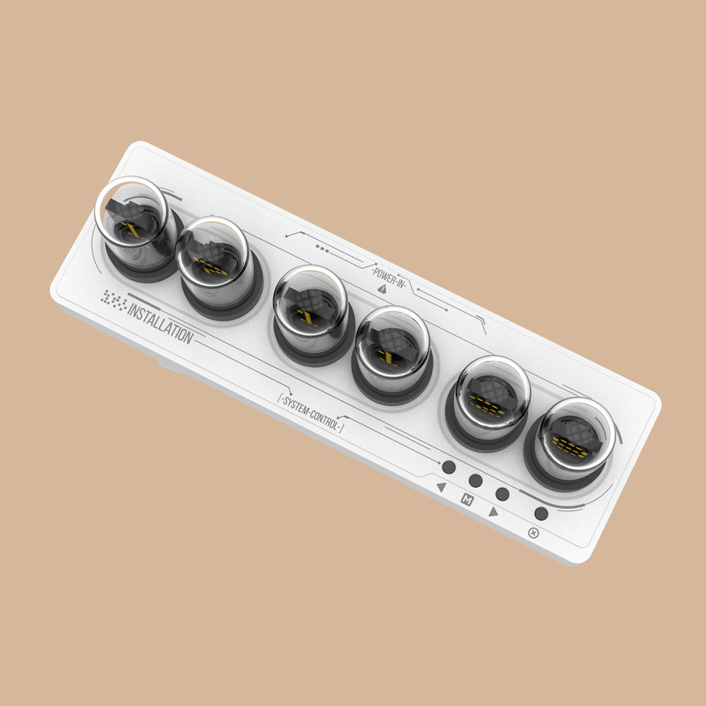 Nixie Tube Clock Kit with IPS Color Screen – Retro Glow Tube Digital Desk Clock, WiFi Auto Sync, Web/App-Free Control, Custom Dials, 6 Alarms, 12 Photo Slideshow, RGB Ambient Backlight