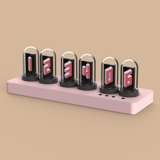 Nixie Tube Clock Kit with IPS Color Screen – Retro Glow Tube Digital Desk Clock, WiFi Auto Sync, Web/App-Free Control, Custom Dials, 6 Alarms, 12 Photo Slideshow, RGB Ambient Backlight