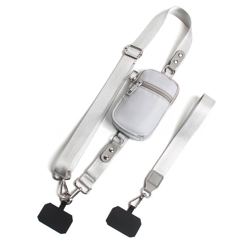 Clip and Go Strap for Phone with Wallet Crossbody, Adjustable Phone Lanyard with Detachable Wallet