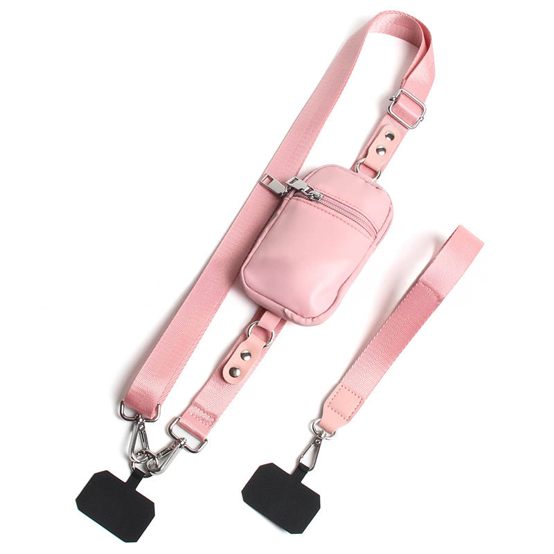 Clip and Go Strap for Phone with Wallet Crossbody, Adjustable Phone Lanyard with Detachable Wallet