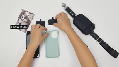 Clip & Go Phone Lanyard with Detachable Wallet – Adjustable Crossbody Strap with Card Holder, Universal Fit for iPhone 17/16/15 Pro Max, Samsung & All Phones – Hands-Free Wallet Phone Tether