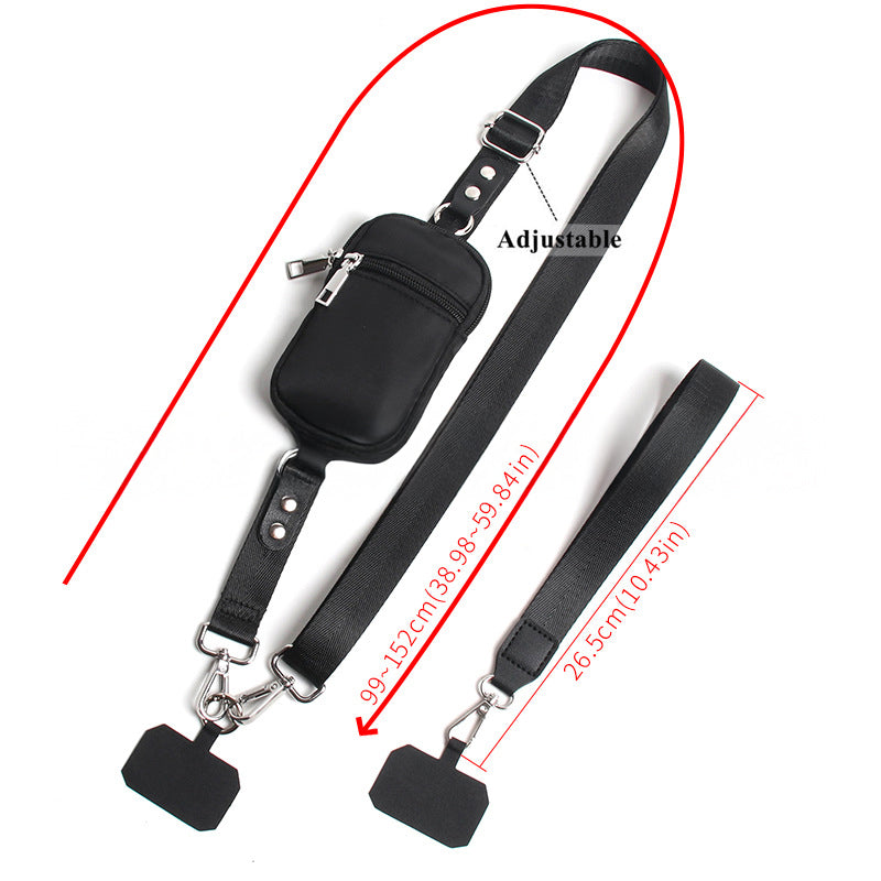 Clip and Go Strap for Phone with Wallet Crossbody, Adjustable Phone Lanyard with Detachable Wallet